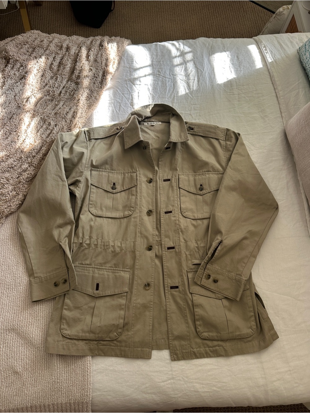 Men's Tan Travel Jacket - Classic Utility Coat